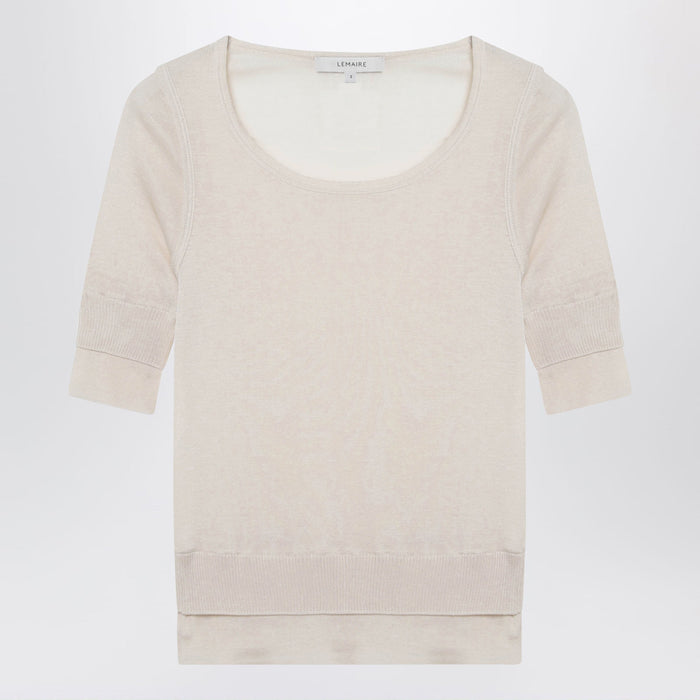 Lemaire Light Beige Trompe-L'oeil Top In Viscose And Silk