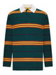 Guest In Residence Long-Sleeved Striped Polo Shirt