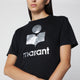 Isabel Marant Étoile Zewel Logo Short-Sleeve Linen T-Shirt In Black