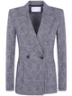 Harris Wharf London Women Double Breast Blazer With Shoulder Pads Patterned Moleskin