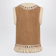 Valentino Camel Shearling And Suede Vest