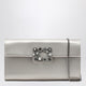 Roger Vivier  Pearl Grey Satin Clutch Bag With Buckle