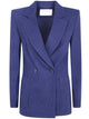 Harris Wharf London Women Double Breast Blazer With Shoulder Pads Patterned Moleskin