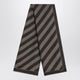 Fendi  Tobacco/Brown Silk Striped Scarf