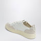 Autry Medalist Low Sneakers In White Leather And Gold Suede
