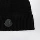 Moncler Black Wool Beanie With Logo Patch