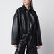 Rotate Birgerchristensen Black Cropped Leather Jacket