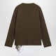 Mm6 Maison Margiela Crew-Neck Sweater In Khaki/Black Wool Blend