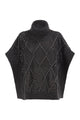 Peserico Virgin Wool Openwork Knit Roll-Neck Poncho