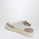Autry Medalist Low Sneakers In White Leather And Blush Suede