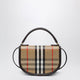 Burberry Highlands Mini Bag In Cotton And Linen Sand