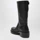 Dries Van Noten Black Leather Biker Boots
