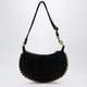 Isabel Marant Oskan Moon Shoulder Bag In Black Suede