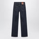 Valentino Cotton Denim Pants With Logo Buttons, Medium Blue