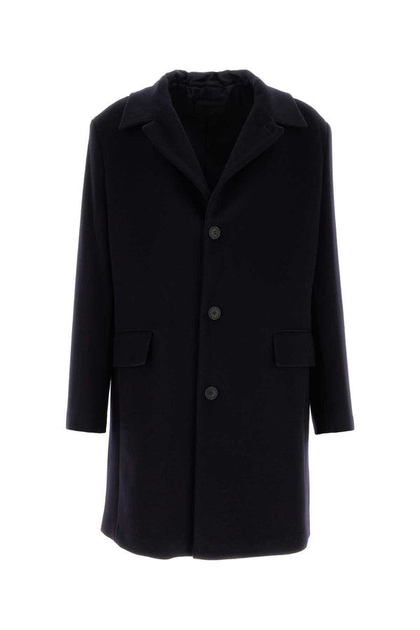 Prada Midnight Blue Wool Blend Coat