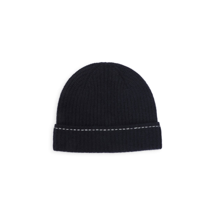 Kiton Blue Rib-Knit Beanie