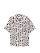 Prada Nude Neutrals Silk Printed Bowling Shirt