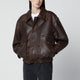 Dunst Brown Leather Bomber Jacket