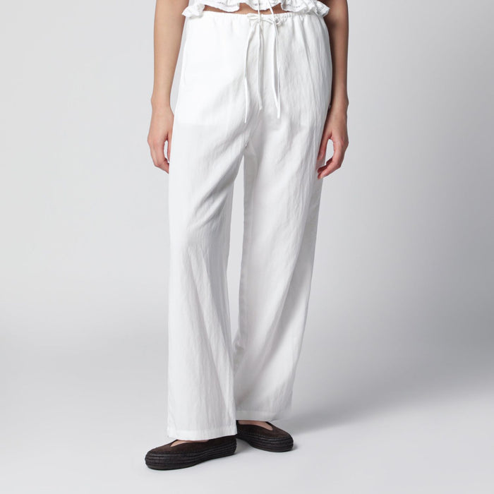 Dunst Ivory White Rayon Trousers