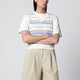 Dunst Ivory/Green/Light Blue Striped Crocheteffect Vest