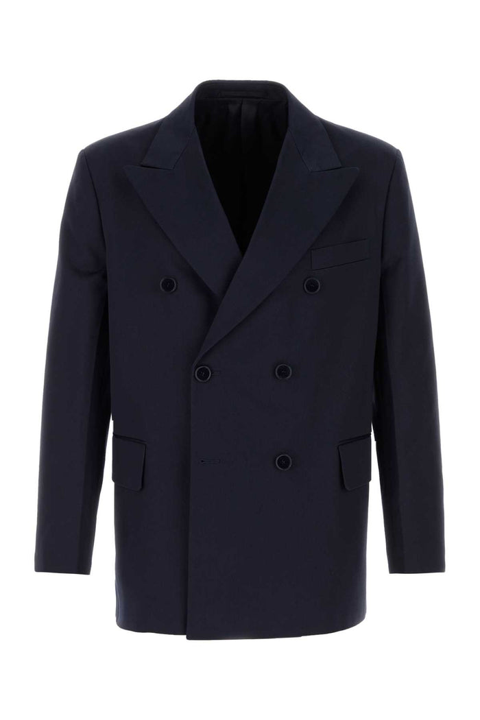 Prada Navy Blue Cotton Blazer