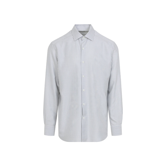 Zegna Blue Silk Shirt