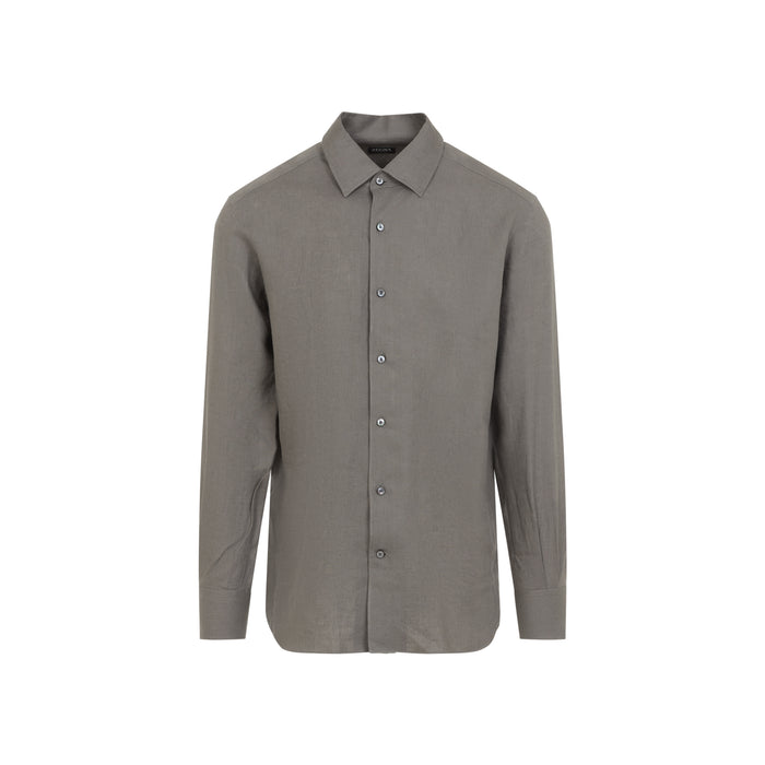 Zegna Grey Linen Shirt