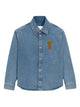 Ami Paris Bleu Used Cotton Denim Overshirt
