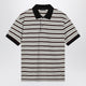 Prada Ivory/Garnet Striped Cotton Polo Shirt