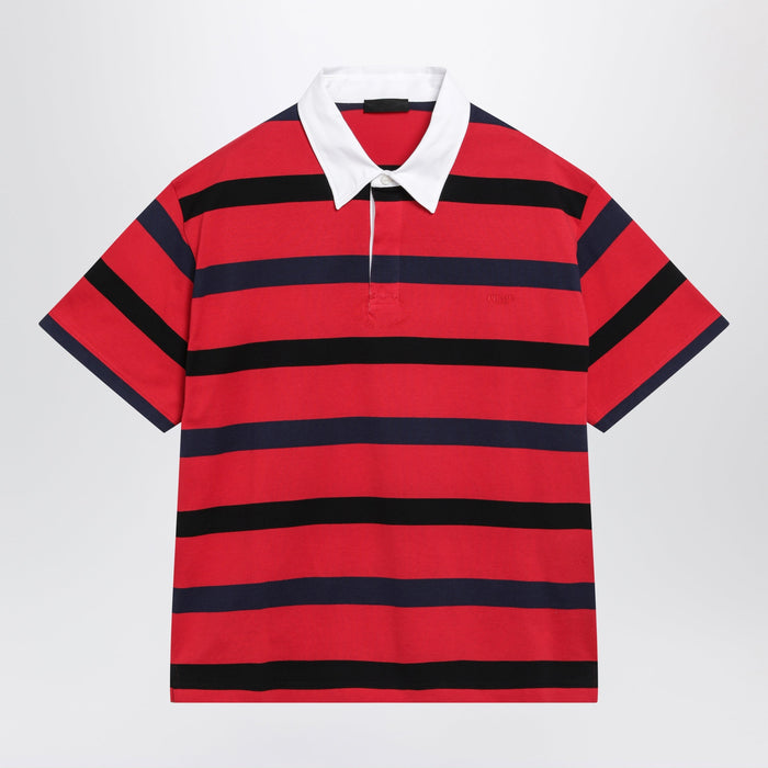Prada Short-Sleeved Polo Shirt With Red / Blue Stripes