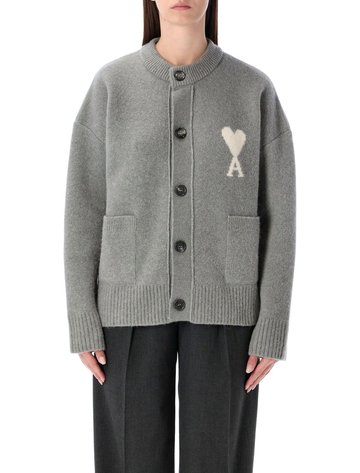 Ami Paris Ami Paris Alpaca Cardigan With Ami De Cœur Logo