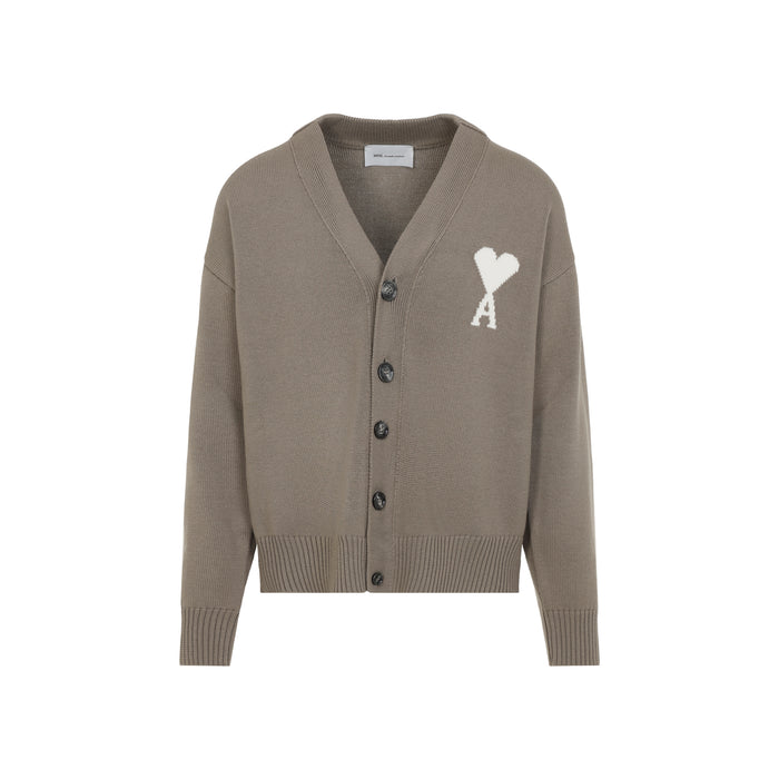 Ami Paris Beige Wool Cardigan