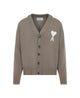 Ami Paris Beige Taupe Ecru Wool Cardigan