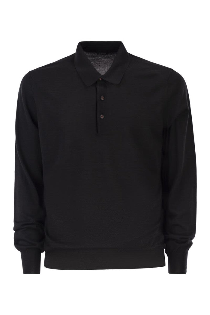 Kiton Long-Sleeved Wool Polo Shirt