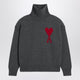 Ami Paris  Grey Turtleneck Sweater Ami De Coeur