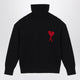 Ami Paris Black Ami De Coeur Turtleneck Sweater