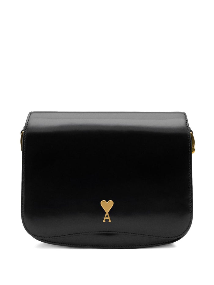 Ami Paris Paris Paris Shoulder Bag -  - Leather - Black