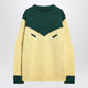 Prada Cream And Emerald Green Wool Sweater