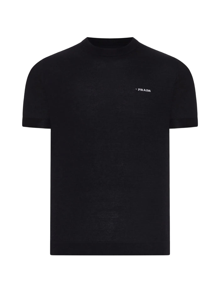 Prada Crewneck Black Cotton Sweater