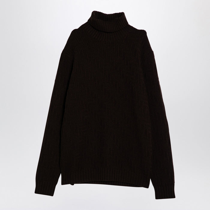 Prada Brown Cashmere Blend Turtleneck Sweater