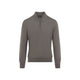 Brioni Cream Wool Long Sleeves Zip Polo