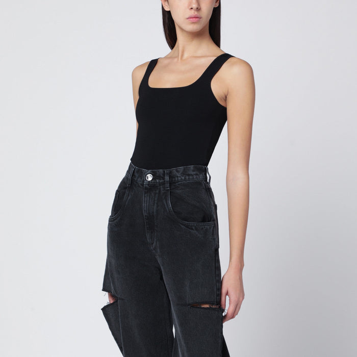 Entire Studios Black Viscose-Blend Top