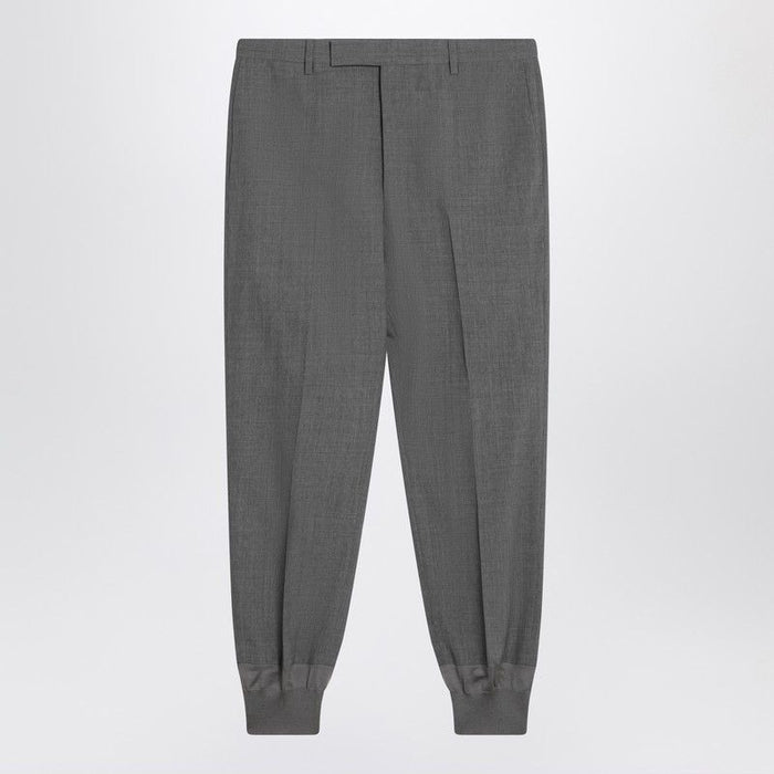 Prada  Grey Wool Jogger Trousers