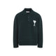 Ami Paris Bottle Green Adc Alpaca Polo