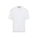 Ami Paris Cream White Virgin Wool Polo With Tonal Ami De Coeur