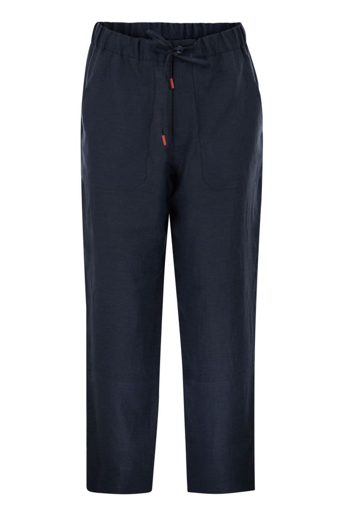 Kiton Tailored Linen Drawstring Trousers