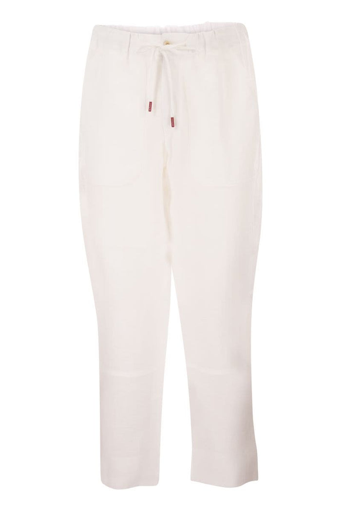 Kiton Tailored Linen Drawstring Trousers