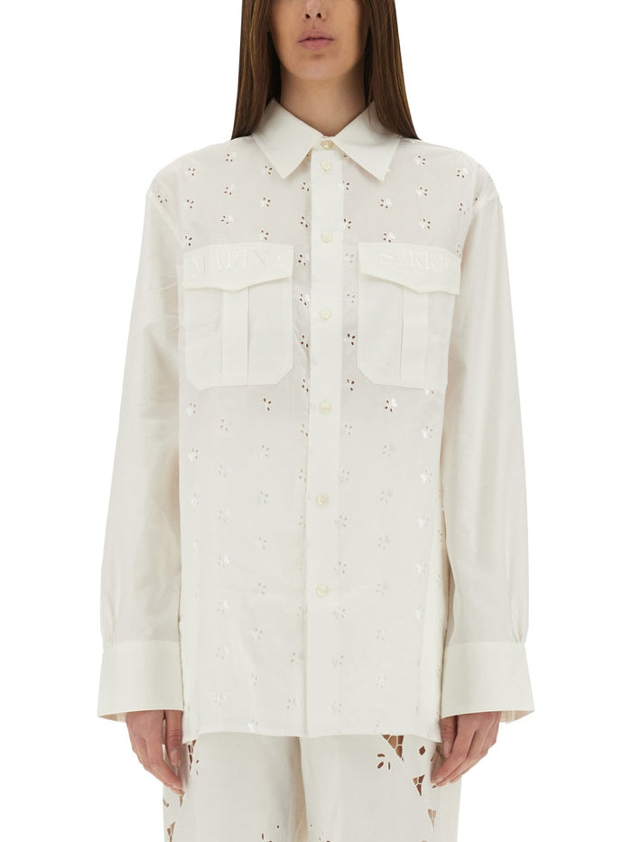 Marine Serre Upcycled Linen Shirt