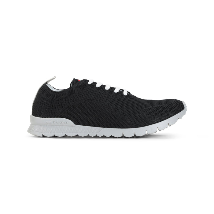 Kiton Black Lightweight Knit Sneakers
