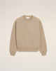 Ami Paris Ami De Coeur Beige Taupe Cotton Sweater